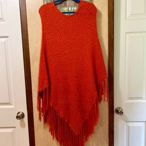 RUST ORANGE PONCHO